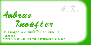 ambrus knopfler business card